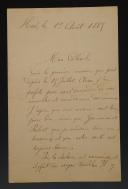 Annam, Capture of Hué, 1885. SIGNED AUTOGRAPH LETTER BY ADOLPHE CHOMARIN, corporal in the 3rd Company of the 11th Chasseurs, SENT TO A COLONEL, Hué August 1, 1885. 18999-6.