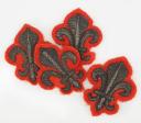 QUATRE FLEURS DE LYS POUR ORNEMENT DE RETROUSSIS D'UNIFORME, Restauration. 26208