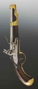 Photo 2 : PISTOLET D'ARÇON POUR LA CAVALERIE ET LES DRAGONS, modèle de 1766. Ancienne Monarchie, règne de Louis XVI. 34600