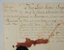 Photo 6 : CERTIFICATE SIGNED BY THE PRINCE DE CONDÉ FOR JEAN BAPTISTE JULES DE CHAMBRULARD, Officer in the Rohan Soubise Infantry Regiment, 1891-3-7