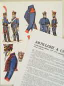 Photo 1 : L'ARMÉE FRANÇAISE Planche N° 36 : "ARTILLERIE À CHEVAL - 1804-1815" par Lucien ROUSSELOT et sa fiche explicative.