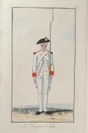 Photo 1 : Nicolas Hoffmann, Régiment d'Infanterie (Condé), au règlement de 1786.