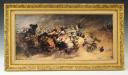 Photo 1 : TOILE IMPRIMÉE d'après Morot : charge des cuirassiers à la bataille de Rezonville, 16 août 1870, reproduction XXème siècle.