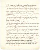 Projet de drapeau. DOCUMENT MANUSCRIT DÉCRIVANT LE PROJET DE DRAPEAU DE LA GARDE NATIONALE DE FONTAINEBLEAU, Restauration. 18875-10
