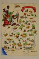 Photo 1 : Carte postale mise en couleurs représentant la région du «MOYEN CONGO».