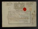 Army of the Rhine. Infantry, 2nd Battalion. UNCONDITIONAL LEAVE WITH MILITARY REWARD AWARDED TO CITIZEN KAYSER, drum major, 22 Messidor year 2 (July 10, 1794). 18908-10