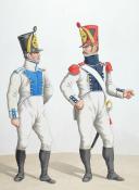 Photo 2 : 1816. Légions Départentales. Fusilier (64e Légion - des Hauts Pyrénées), Grenadier (8e Légion - de l'Ariège).