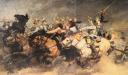 Photo 2 : TOILE IMPRIMÉE d'après Morot : charge des cuirassiers à la bataille de Rezonville, 16 août 1870, reproduction XXème siècle.
