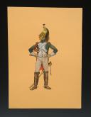 Photo 2 : FROGER PIERRE, DRAGON DE LA GARDE IMPÉRIALE, Premier Empire : Aquarelle originale.