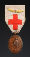 MEDAL OF THE UNION OF WOMEN OF FRANCE NURSES WITH PALM OF THE RED CROSS 1914-1915, Bronze class, First World War. 29788-52R