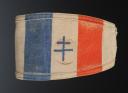 ANCIEN BRASSARD DE LA DÉFENSE PASSIVE MODIFIÉ PAR UN RÉSISTANT DES FORCES FRANÇAISES DE L'INTÉRIEUR, Seconde Guerre Mondiale. 31533R