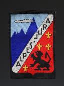 ÉCUSSON DU COMMISSARIAT RÉGIONALE D'ALPES-JURA DES CHANTIERS DE JEUNESSE, Seconde Guerre Mondiale. 31716R