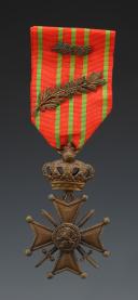 CROIX DE GUERRE BELGE AVEC PALME, crée octobre 1915, Première Guerre Mondiale. 29788-2R
