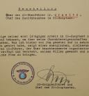 LETTRE ET AUTOGRAPHE DE WITTJE, GENERAL SS ET RESPONSABLE EN CHEF DU BUREAU PRINCIPAL DE LA SS A PROPOS DU DOCTEUR GRAWITZ CHEF DU PERSONNEL MEDICAL AU SS HAUPTAMT, Seconde Guerre Mondiale. 18613R