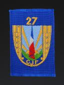 ÉCUSSON GÉNÉRAL DE BÉRET DE GROUPEMENT 27DES CHANTIERS DE JEUNESSE, Seconde Guerre Mondiale. 31730-5-B27