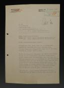 LETTRE ET AUTOGRAPHE DU GÉNÉRAL SS ET CHEF DE LA POLICE DU ALPENLAND ERWIN RÖSENER ADRESSÉE AU COLONEL SS BRANDT OFFICIER PERSONNEL DE LIAISON DE HIMMLER, Seconde Guerre Mondiale. 18630R