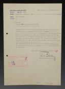 LETTRE ET AUTOGRAPHE DU GÉNÉRAL SS FRIEDRICH VON EBERSTEIN COMMANDANT SUPÉRIEUR DE LA SS ET DE LA POLICE, Seconde Guerre Mondiale. 18626R