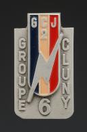 BADGE OF GROUP 2, group 6 Cluny FRANCE-COMPTE JEAN-DE-VIENNE DES CHANTIERS DE JEUNESSE, red enamel specimen, Second World War. 31819-2