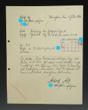 LETTER WITH AUTOGRAPH OF ADOLF TO THE FUTURE COMMANDER OF THE 32nd SS GRENADIERS DIVISION "30. JANUAR" IN 1945, World War II. 18609R