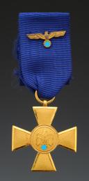 CROIX POUR 25 ANS D'ANCIENNETÉ DANS L'ARMÉE ALLEMANDE, Wehrmacht-Dienstauszeichnung 1.Klasse für 25 Jahre Dienstzeit, modèle 1938, Seconde Guerre Mondiale. 29444