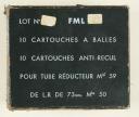 BOX OF CARTRIDGES FOR REDUCING TUBE MODEL 1959, France. 8824/3830-11