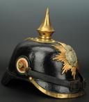 Photo 2 : CASQUE À POINTE TROUPE D'INFANTERIE SAXON DU 'KOENIGLICHE SÄCHSISCHE  7. KOENIG GEORG n°106', modèle 1895.
