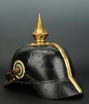 Photo 4 : CASQUE À POINTE TROUPE D'INFANTERIE SAXON DU 'KOENIGLICHE SÄCHSISCHE  7. KOENIG GEORG n°106', modèle 1895.