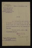 LETTRE DE LA DIRECTION GÉNÉRALE DE LA SÛRETÉ NATIONALE POUR UNE DEMANDE DE LAISSEZ-PASSER, Seconde Guerre Mondiale. 33855R
