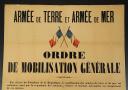 Photo 2 : AFFICHE D'ORDRE DE  MOBILISATION GÉNÉRALE DE 1914, France.
