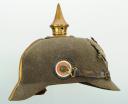 Photo 6 : CASQUE À POINTE ERSATZ PRUSSIEN, modèle produit en 1914-1915.
