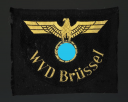 INSIGNE DE MANCHE DE LA DIRECTION DU TRAFIC FERROVIAIRE  DE LA WEHRMACHT À BRUXELLES, Reichsbahn Ärmeladler « Wehrmacht Verkehrsdirektion BRÜSSEL», 1941-1945, Seconde Guerre Mondiale. 15323