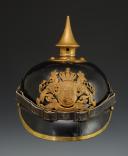 SPIKED HELMET OF THE 22ND BAVARIAN INFANTRY REGIMENT, Kgl. Bayer. 22. Infanterie-Regiment Fürst Wilhelm von Hohenzollern, 1896 model, Second Empire. Inventory number: 33848.