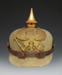 CASQUE À POINTE ERSATZ EN FEUTRE TROUPE DE L'INFANTERIE PRUSSIENNE, modèle 1914-1915, Preußen 1. Weltkrieg Ersatzpickelhaube aus Filz für Mannschaften der preussischen Infanterie-Regimenter, Première Guerre Mondiale. 29554R