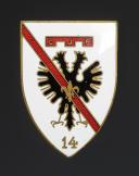INSIGNE GROUPEMENT 14 DU GUESCLIN DES CHANTIERS DE JEUNESSE, exemplaire émaillé aigle fin, Seconde Guerre Mondiale. 31895-2R