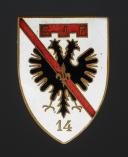 INSIGNIA OF GROUP 14 "DU GUESCLIN" OF THE YOUTH CAMPS, thick enameled eagle design, Second World War era. Item number: 31895-3.