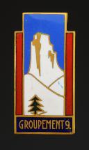 INSIGNE GROUPEMENT 9 LE ROC CHANTIER DE JEUNESSE, 2d type, Seconde Guerre Mondiale. 31854-2