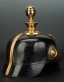 Photo 3 : CASQUE À POINTE D'OFFICIER BADOIS DU '1.RESERVE OBER ELSSÄSSISCHES FELDARTILLERIE REGT n°15' ou de LANDWEHR, modèle 1895.