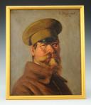 L. DUCOURANT : HUILE SUR TOILE D'UN OFFICIER DU CORPS EXPÉDITIONNAIRE RUSSE, Première Guerre Mondiale.