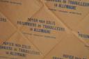Photo 2 : PAPIER POUR COLIS DESTINÉS AUX PRISONNIERS DE GUERRE OU TRAVAILLEURS FRANÇAIS EN ALLEMEGNE, Seconde Guerre Mondiale.