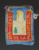 ÉCUSSON GROUPEMENT 9 LE ROC DES CHANTIERS DE JEUNESSE, 1er modèle, Seconde Guerre Mondiale. 31657-1