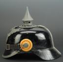 Photo 5 : CASQUE À POINTE TROUPE DU 'INFANTERIE REGT MARKGRAF LUDWIG WILJELM , 3. Badisches, n°111, modèle 1915.