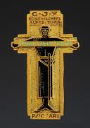 INSIGNIA OF THE REGIONAL SCHOOL OF ALPES-JURA LEADERS PROMOTION PSICHARI OF THE YOUTH WORKSHOPS, enameled specimen, Second World War. 31801-1