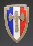 ATTRIBUT POUR CASQUE ADRIAN ET DE MOTOCYCLISTE DE LA POLICE ET DES GROUPES MOBILES DE RÉSERVE DU GOUVERNEMENT DE VICHY, Seconde Guerre Mondiale. 31466-1R