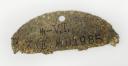 HALF IDENTITY PLATE OF A SOLDIER OF THE “DEUTSCHLAND” REGIMENT OF THE SO-CALLED “AVAILABLE” TROOPS OF THE SS, ERKENNUNGSMARKE EINER SOLDAT DER VERFÜGUNGSTRUPPEN, Second World War. 6981