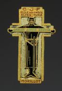 INSIGNIA OF THE REGIONAL SCHOOL OF ALPS-JURA CHIEFS PROMOTION "MORILLOT" OF THE YOUTH CONSTRUCTION SITES, enameled specimen, Second World War. 31801-3