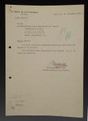 LETTRE ET AUTOGRAPHE DE MEYSZNER CHEF SUPÉRIEUR DE LA POLICE ET DE LA SS EN SERBIE OCCUPÉE, ET PARAPHE D'HEINRICH HIMMLER, Seconde Guerre Mondiale. 18619R