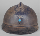 Photo 2 : 533	CASQUE ADRIAN, modèle 1915, RECONVERTI POUR LA LUFTSCHUTZ DU NSDAP, SECONDE GUERRE MONDIALE.