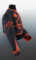 Photo 3 : VESTE TROUPE D’UN SAPEUR OUVRIER D’ART DU 4ème RÉGIMENT DE ZOUAVES, modèle 1879, Troisième République.