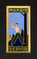 INSIGNIA OF THE REGIONAL SCHOOL OF ALPES-JURA CHEFS PROMOTION PSICHARI FROM THE YOUTH WORKS CAMPS, painted copy, Second World War. 31801-6
