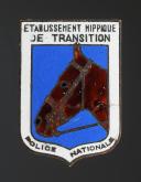 INSIGNE DES ÉTABLISSEMENTS HIPPIQUES DE TRANSITION DE LA POLICE NATIONALE DE L'ÉTAT DE VICHY, Seconde Guerre Mondiale. 31617-2R